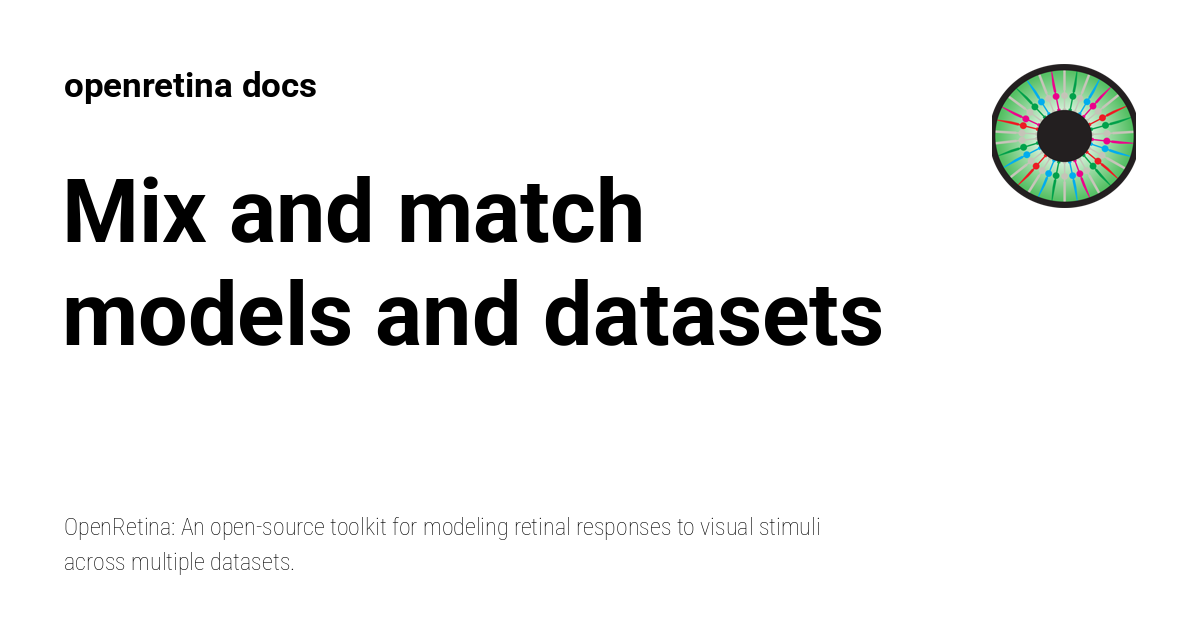 Retina Mix Mix and match models and datasets - openretina docs