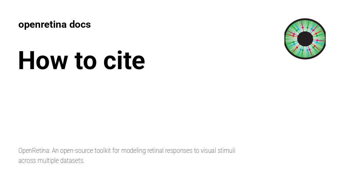 How to cite - openretina docs